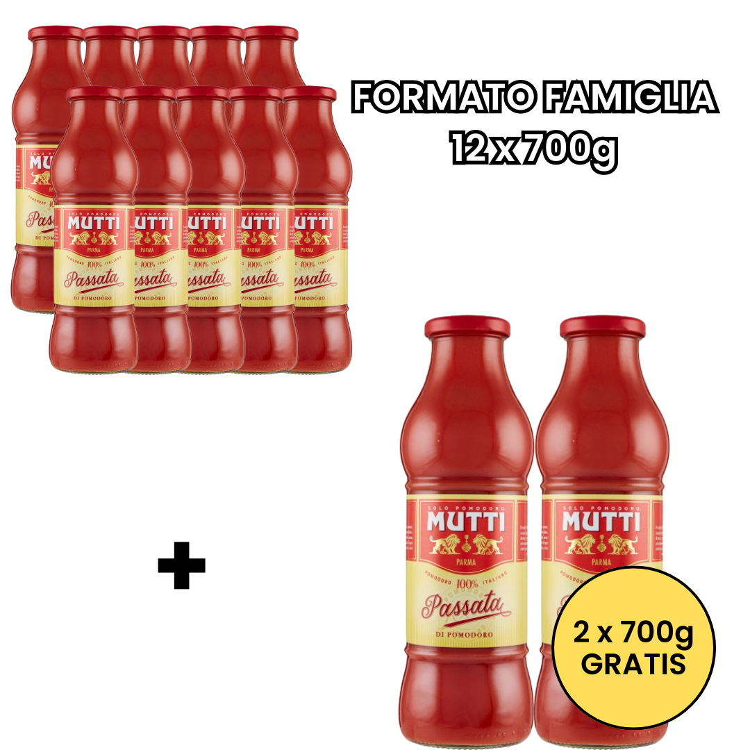 Passata Classica Mutti 10 bottiglie x 700g (+ 2 gratis)