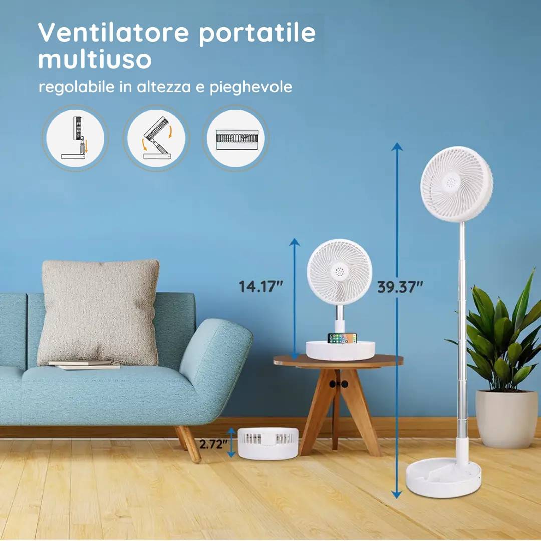 Ventilatore Portatile Senza Fili - Freschezza Ovunque Tu Sia