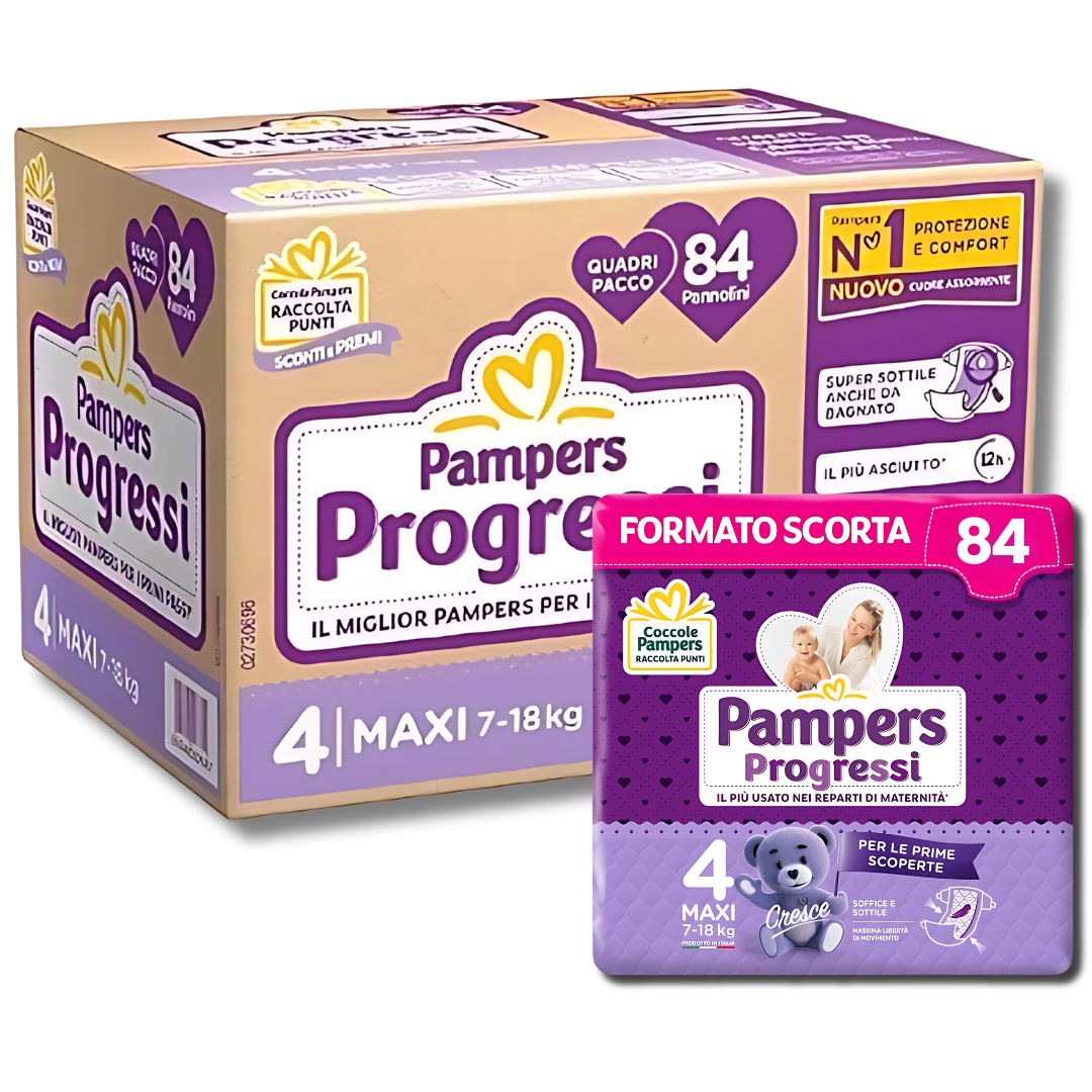 Pampers Progressi TG 4 (7-18 kg) - 84 pannolini