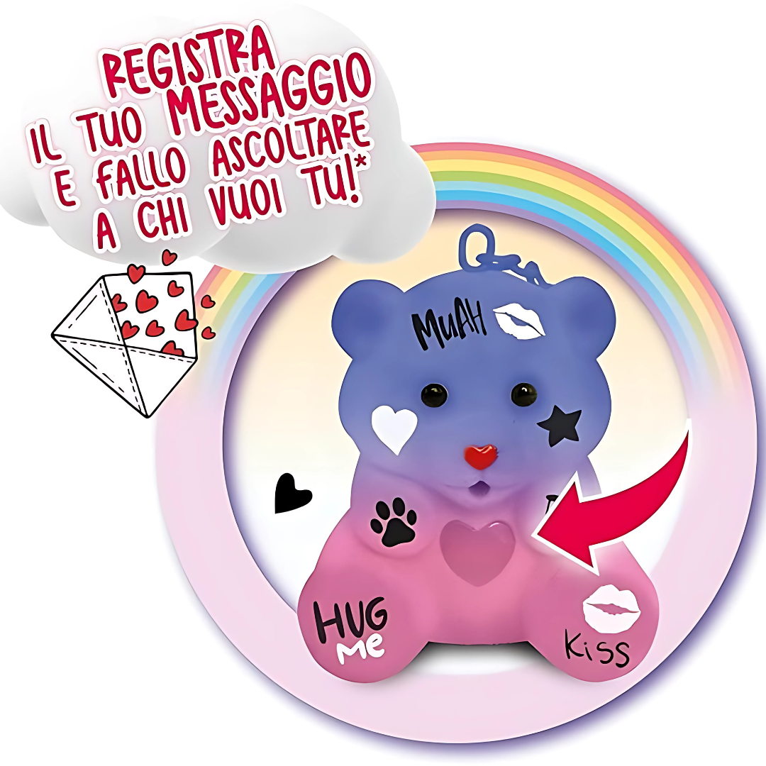 Coccolotti Love & Tell | Orsetto con Funzione Registrazione e Portachiavi Charm